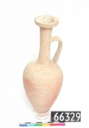 New Kingdom marl clay juglet, cream slip and burnished UC66329 - Copyright of the Petrie Museum of Egyptian Archaeology, UCL